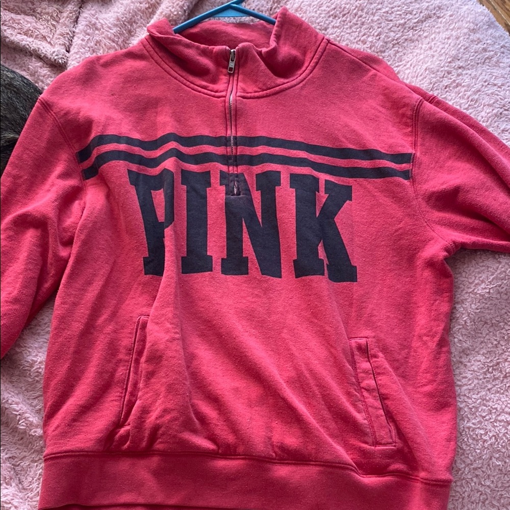 Pink Half-Zip Sweatshirt